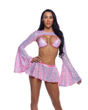 Sequin Bell Sleeve Shrug