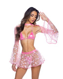 Bell Sleeve Shrug with Butterfly & Sequin Detail