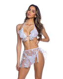 6721 - Bikini Top with Butterfly & Sequin Trim & Heart Hardware