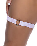 Metallic Iridescent Garter with Heart Shaped Hardware