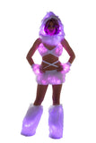 FF430 - Faux fur Light-Up Infinity Hood