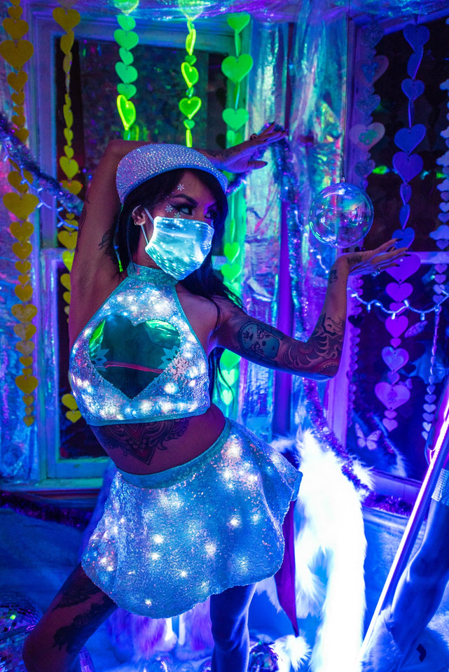 FF545 - Light-Up Sequin Skater Skirt
