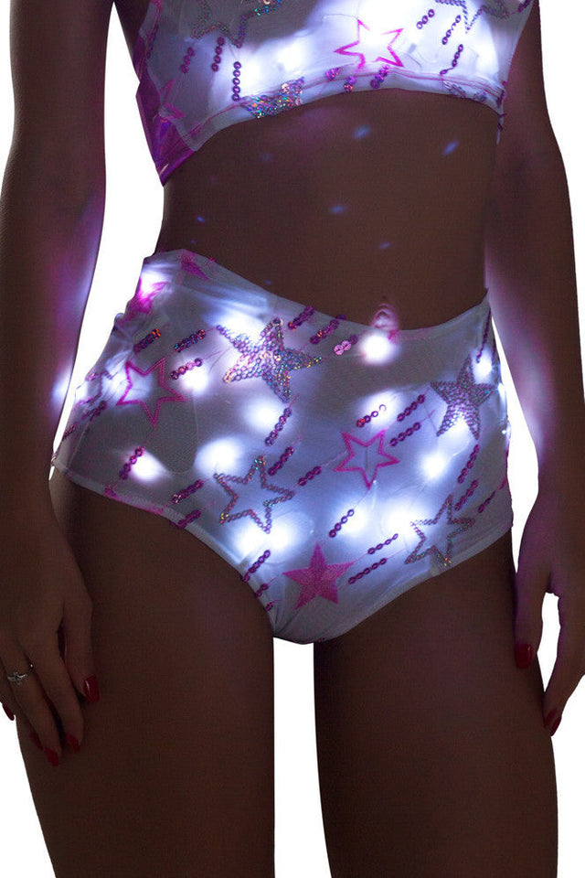 FF864 - Light-Up Sequin Mesh High-Waist Short