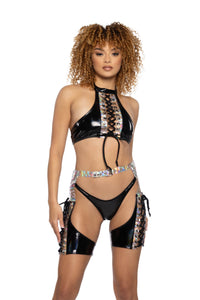 JR109 - PVC & Prism Lace-Up Chaps