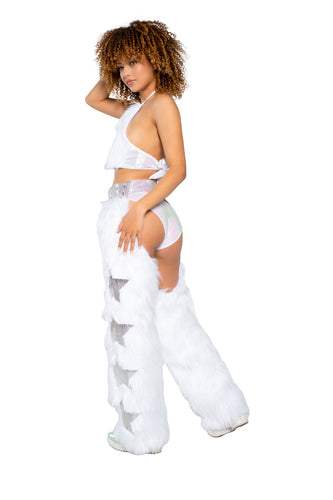 JR230 - Light-Up Faux Fur/Glitter Vinyl Star Chaps