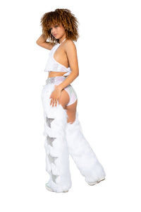 JR230 - Light-Up Faux Fur/Glitter Vinyl Star Chaps
