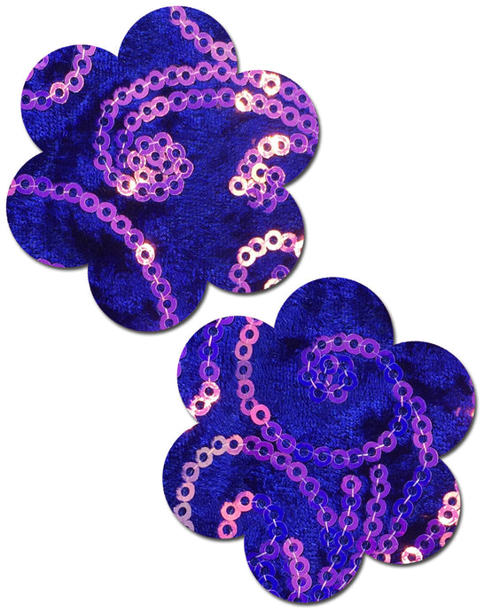 FLOWER SEQUIN VELVET ROYAL